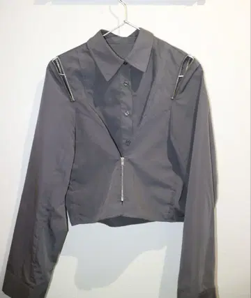 가격 인하 중 [ MURUA ] 멀티 WAY 크롭 셔츠 그레이