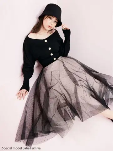 snidel 가든 x 샤샤 스커트 세트