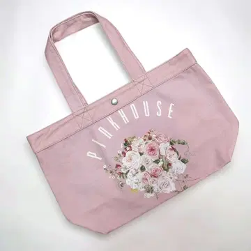 핑크하우스 핑크 꽃 프린트 백