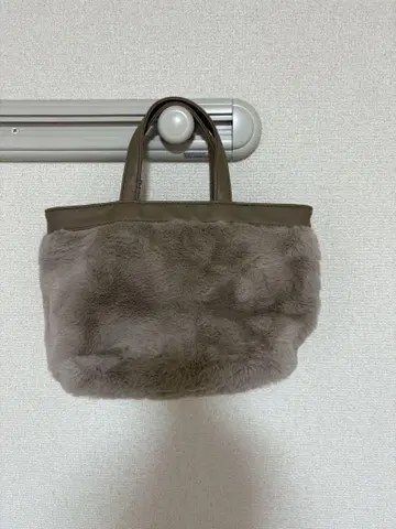 퍼 토트백 그레이 파우치 포함