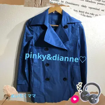 pinky&dianne 파랑 더블 브레스트 트렌치코트 가을 봄 자켓
