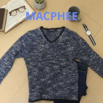 MACPHEE 맥피 V넥 니트 블루 계열
