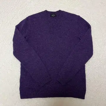 프랑스제 90's A.P.C. 퍼플 V넥 셰틀랜드 니트