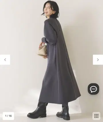 차콜 롱 원피스 UNFILO BEAUTY FORM JERSEY