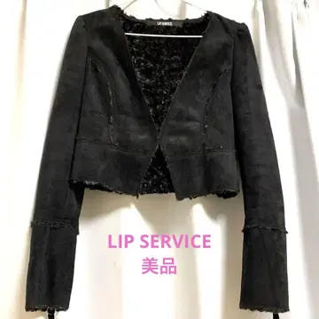 [ 새상품급 ] LIP SERVICE 벨로아 숏 자켓 블랙