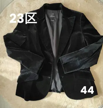 23구 블랙 벨벳 테일러드 자켓 44 LL