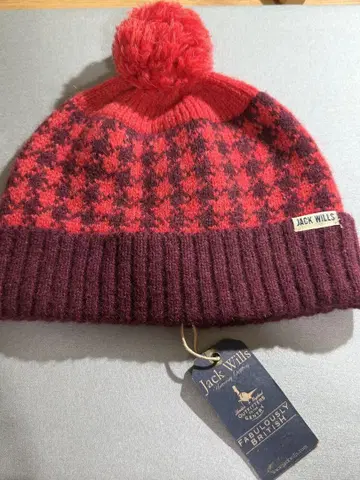 Jack Wills 체크 무늬 니트 모자