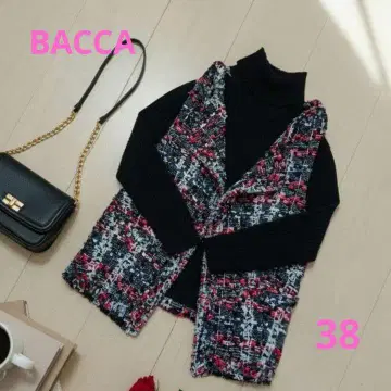 BACCA 트위드 베스트 블랙 레드 화이트 38 M 투모로우랜드
