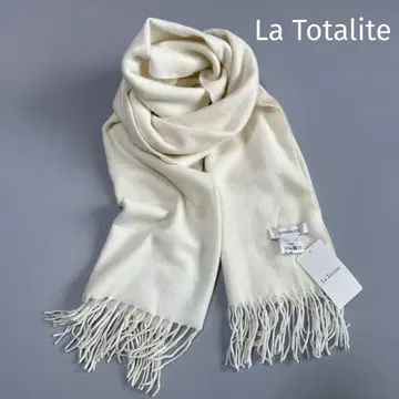 택 포함 La Totalite 캐시미어 스톨 화이트