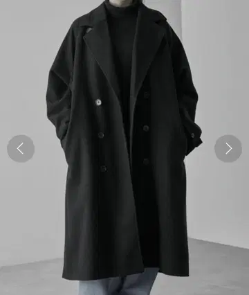 RUUBON 멜톤 더블 체스터 코트 네이비 M 사이즈
