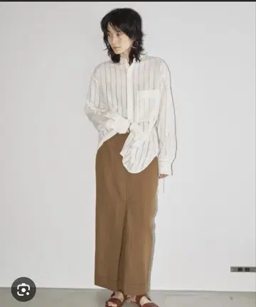 todayful Sheerstripe 오버 셔츠
