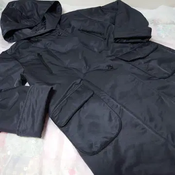 일본제 Douxce Devx 롱 코트 블랙 후드 부착