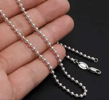 실버 925 볼 체인 목걸이 3mm 50cm