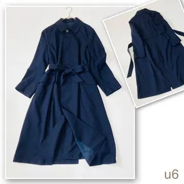 (u6) 메종드소일 스텐카라 코트 울 벨트 네이비 사이즈 1