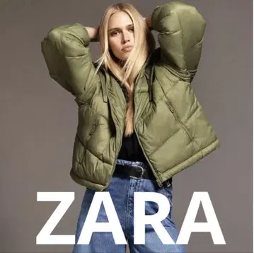 새상품급 ZARA 탈부착 슬리브 퍼프 자켓 2way 자켓 카키