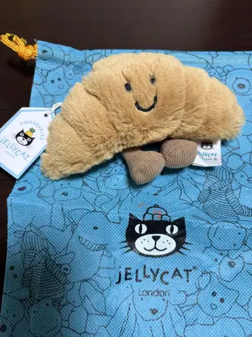 미사용 새상품 Jellycat 제리캣 크루아상 모양 키링