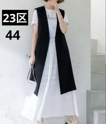 [새상품] 현행 택 포함 23구 L 빅 사이즈 스트라이프 롱 베스트 44