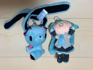 척스GP 하츠네 미쿠 범용 토끼 누워있는 키체인 마스코트 2점 세트