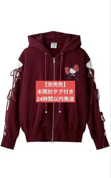 스나이델 SNIDEL [ HELLO KITTY ] 레이스업 후드티