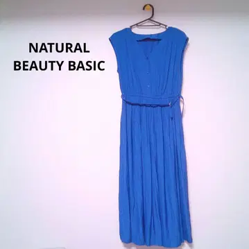 NATURAL BEAUTY BASIC 슬리브리스 원피스 블루