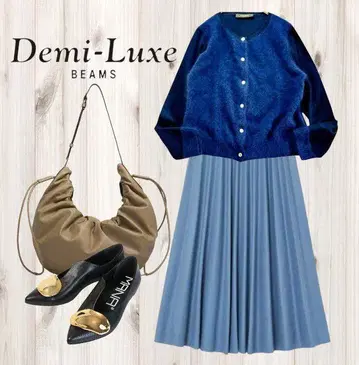 Demi-Luxe BEAMS fluffy 절개 도킹 가디건