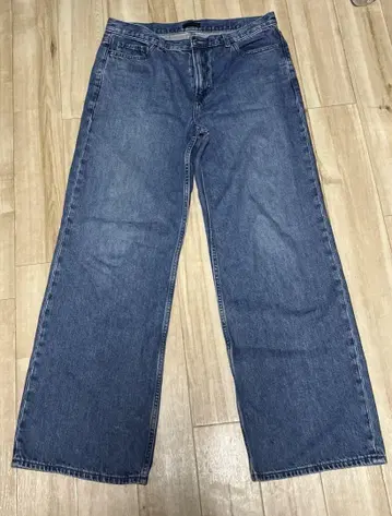유니클로 배기진 표시 사이즈 76cm 64 블루 size 27 인기 상품