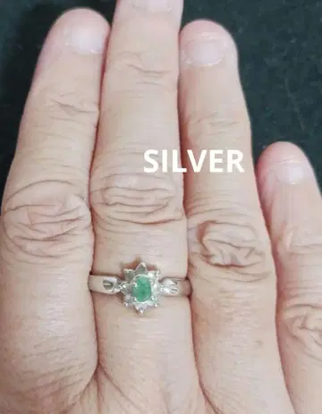 에메랄드 컬러 SILVER 반지