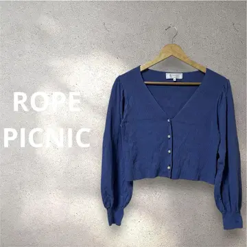 ROPE' PICNIC 펄 버튼 V넥 가디건 크롭 기장