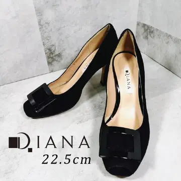 다이애나 펌프스 22.5 블랙 버클 스웨이드