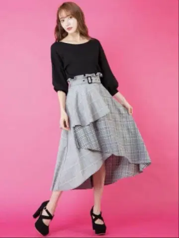 세실 맥비 CECIL McBEE 티어드 언밸런스 헴 롱 원피스