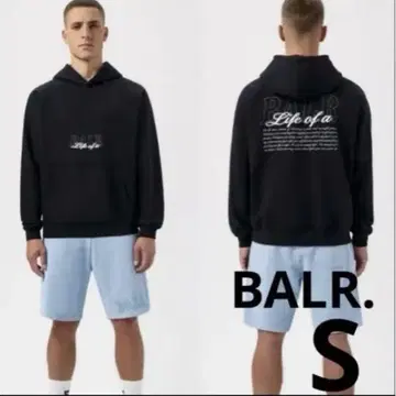 [ 새상품 ] 택 포함 BALR. 보라 후드티 맨투맨 로고 S 블랙