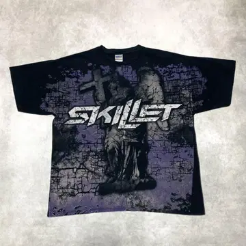 SKILLET 스킬렛 T셔츠 밴딩 대형 프린트 00s