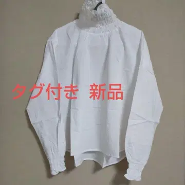 슬로우 스퀘어 셔링 블라우스 화이트