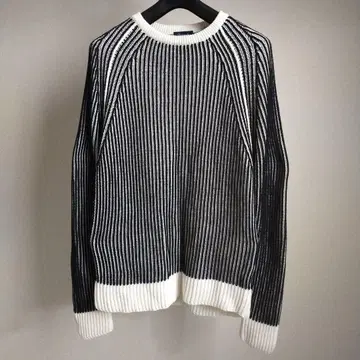 Drumohr 스트라이프 패턴 바이컬러 코튼 니트 이탈리아제