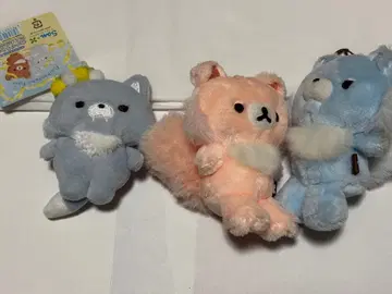 아오이 늑대 사쿠라 코리스 매달리는 봉제 인형 인형 배지 세트