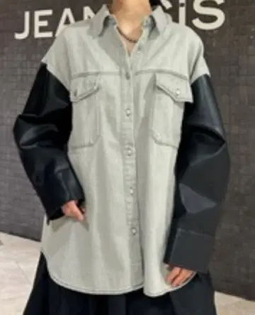 콤비네이션 데님 오버 셔츠 지나시스
