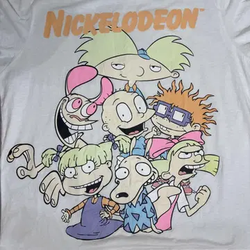 미국 Nickelodeon 캐릭터 T셔츠 1X 화이트
