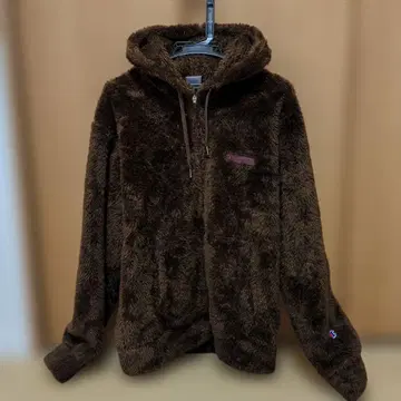 Champion 플리스 자켓 브라운 보아 후드티