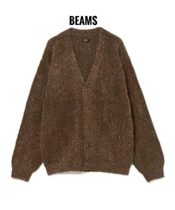 BEAMS 5게이지 부클레 스트라이프 가디건