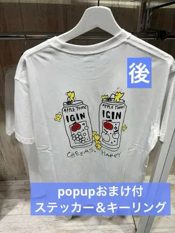 2T셔츠 M IGIN popup 시부야 덤 포함 키링 스티커
