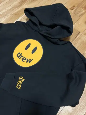 drew 스마일리 로고 후드티 S 사이즈 블랙