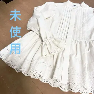 미사용! CHONO 아이보리 절개 티어드 블라우스 프리 사이즈