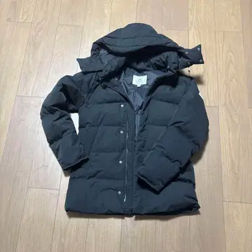 PYRENEX 후드 부착 블랙 다운 자켓 JP M