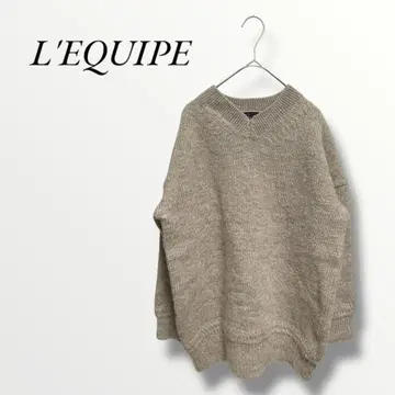 L,EQUIPE 레킵 긴팔 니트 트레이닝복 울 100%