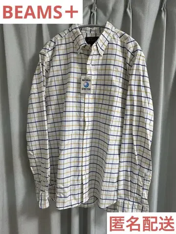 BEAMS+ 체크 무늬 긴팔 셔츠 L