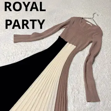 ROYAL PARTY 배색 니트 원피스 프리 사이즈 사에코 씨 착용