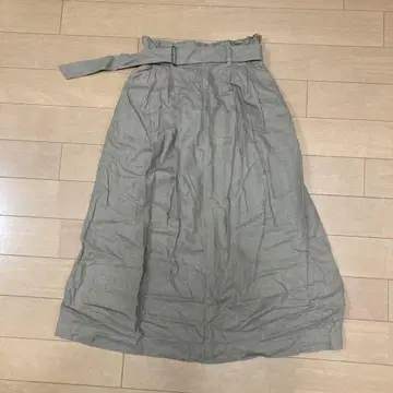 UNIQLO 베이지 롱 스커트 허리 턱 S