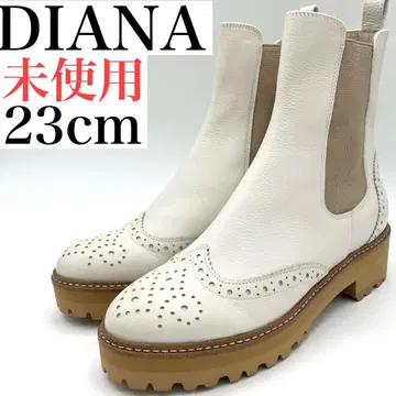 다이애나 사이드 고어 부츠 23cm 윙팁 메달리온 트랙 밑창