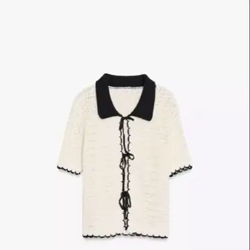 ZARA 크로셰 니트 폴로넥 상의
