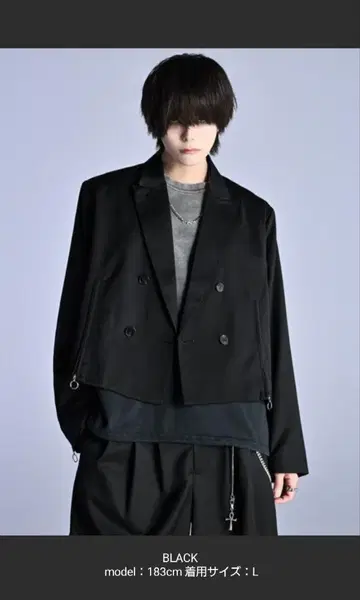 welise x 이누카이 쿄 그레이스풀 뱀 지퍼 기믹 숏 테일러드 자켓